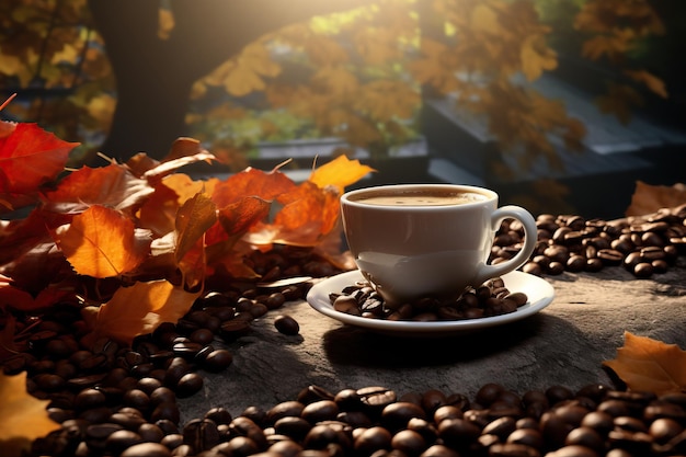 a cup of coffee next background design