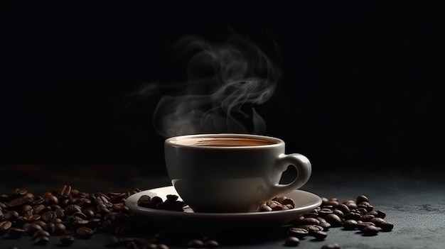 Cup of coffee beansgenerative ai