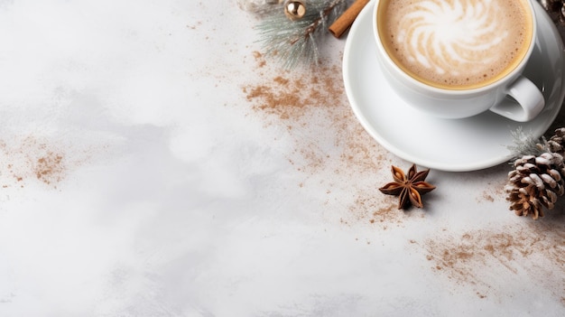 A Cup of Coffee on a Beautiful Decorated Clear White Table AI Generated