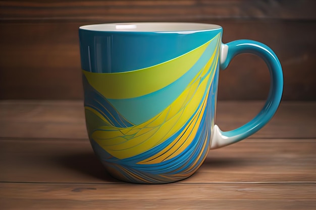 Photo cup of coffee beautiful and stylish coffee cup on a solid colored background ai generative