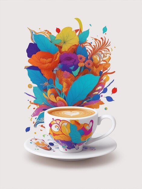 Photo a cup of coffee beautifully arranged ai generated