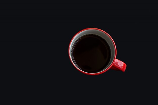 Cup of coffee on black 