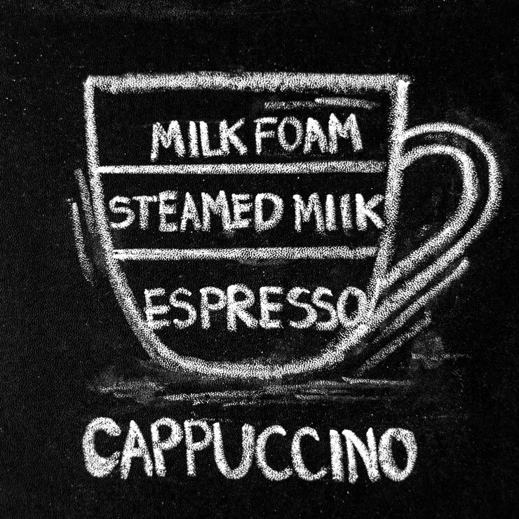 Cup of coffee on chalkboard