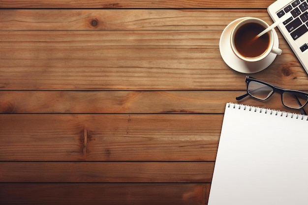 Photo a cup of coffee and a cup of coffee on a wooden table