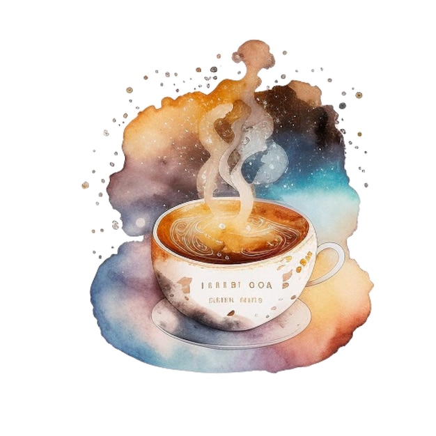 cup of coffee fall concept of coffee watercolor coffee coffee watercolor style vintage coffee st