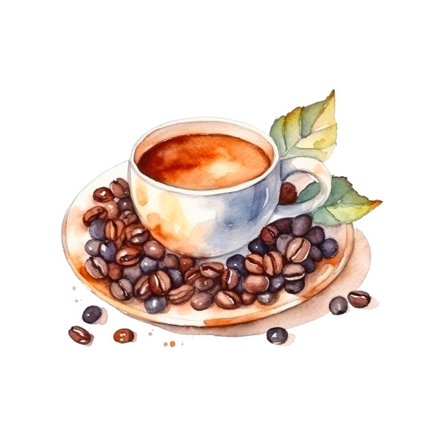 cup of coffee fall concept of coffee watercolor coffee coffee watercolor style vintage coffee st