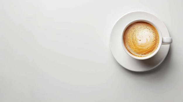 Cup of coffee on flat white background