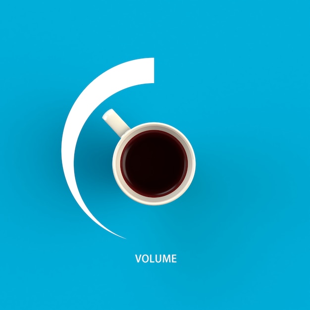 Cup of coffee in the form of volume control