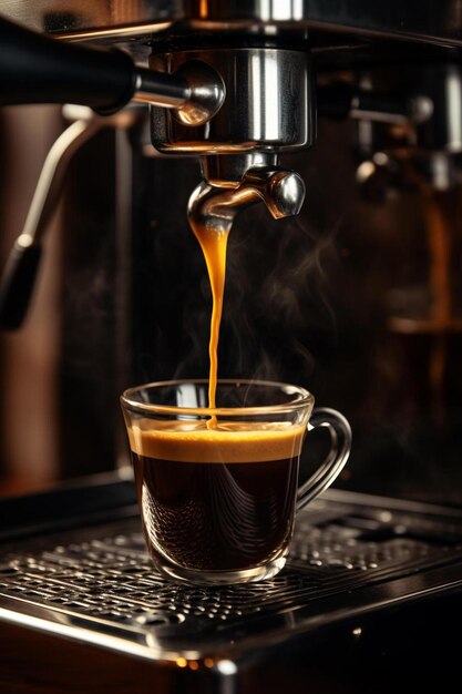 Photo a cup of coffee is being poured into a cup