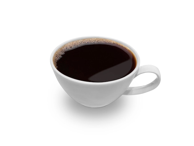 白い背景に隔離されたコーヒーカップ