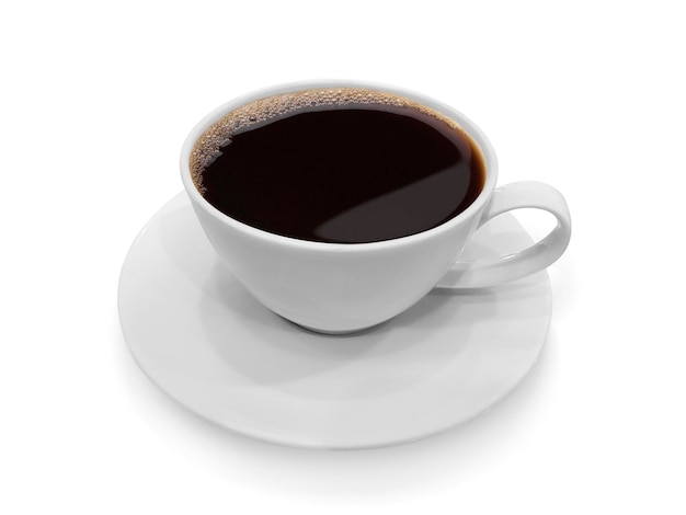 白い背景に隔離されたコーヒーカップ