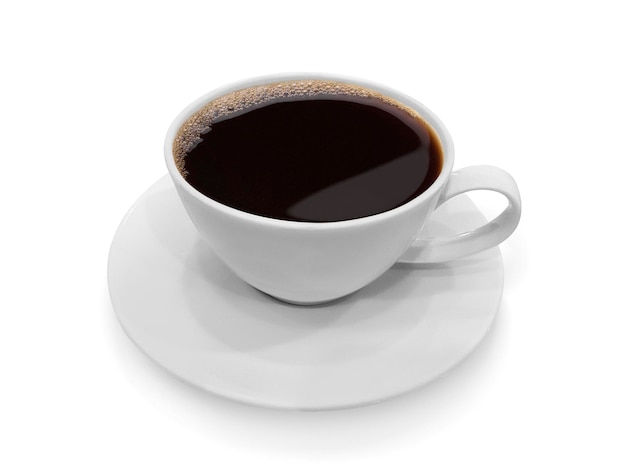 Photo cup of coffee isolated on white background