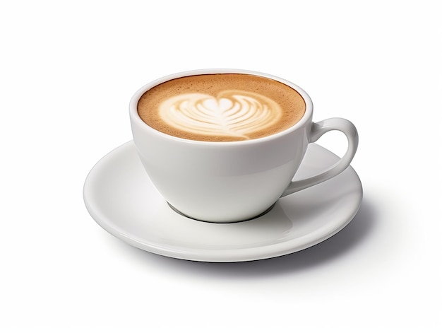 A cup of coffee isolated on a white background