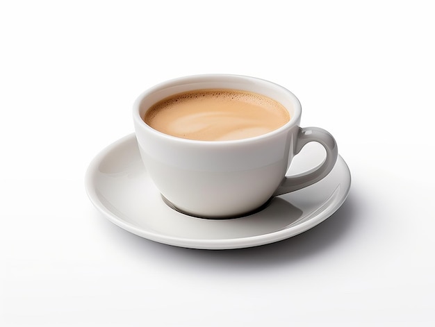 A cup of coffee isolated on a white background