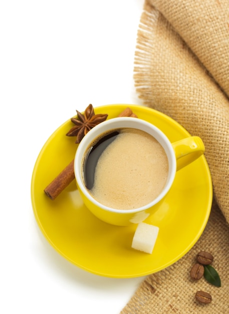 Cup of coffee isolated on white surface