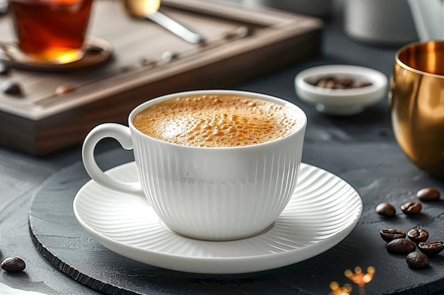접시에서 커피 한 잔 생성 인공지능