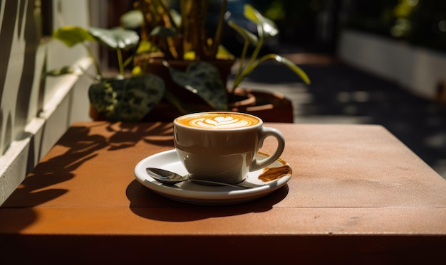 A cup of coffee sitting on top of a saucer