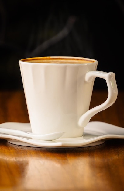 cup of coffee on table close up