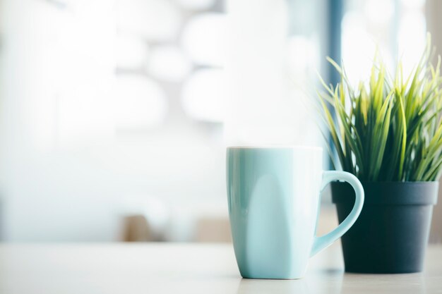 A cup of coffee on the table. 