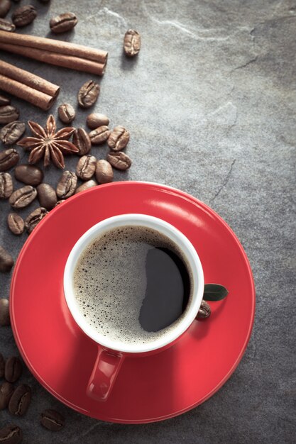 Cup of coffee on table