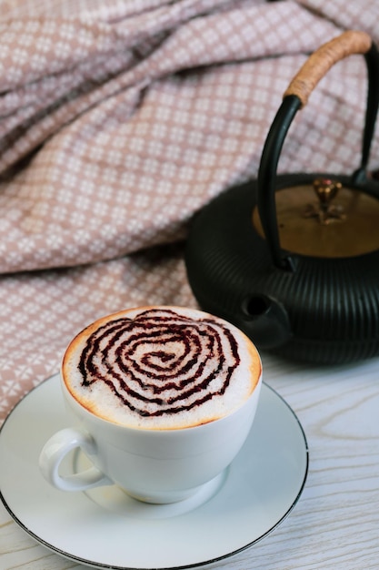 A cup of coffee on the table