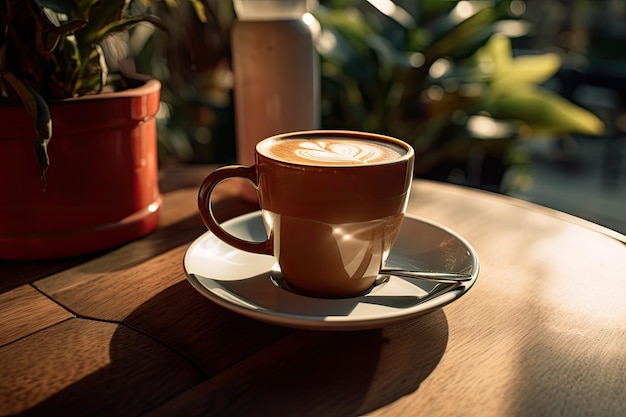 cup of coffee on a table