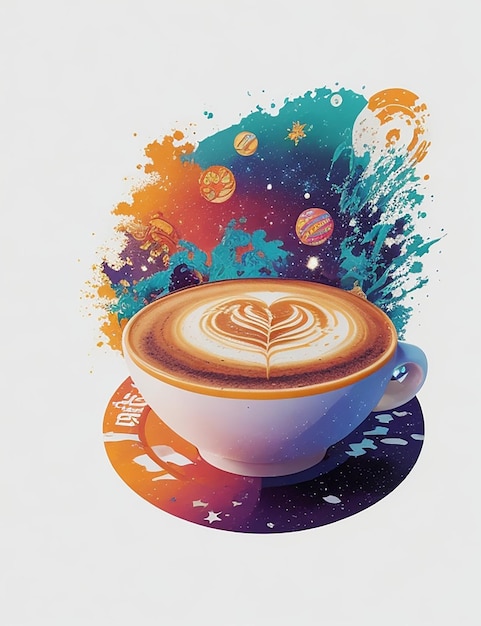 Photo a cup of coffee in white background