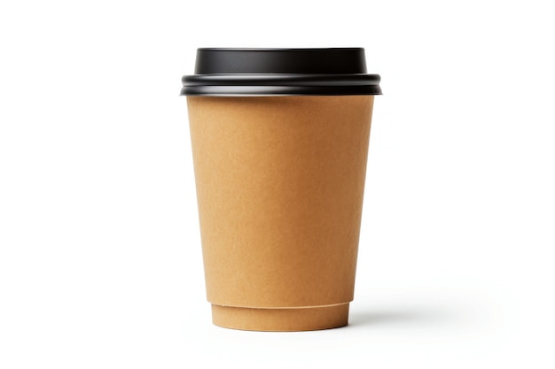 A cup of coffee on a white background