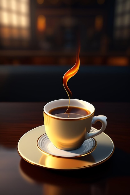 cup of coffee with colorful smoke