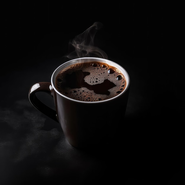 Cup of coffee with dark studio background