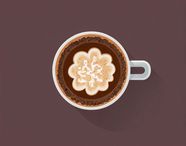 Photo a cup of coffee with a flower on top