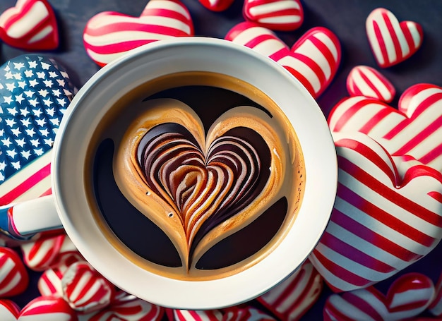 cup of coffee with a heart drawn in foam