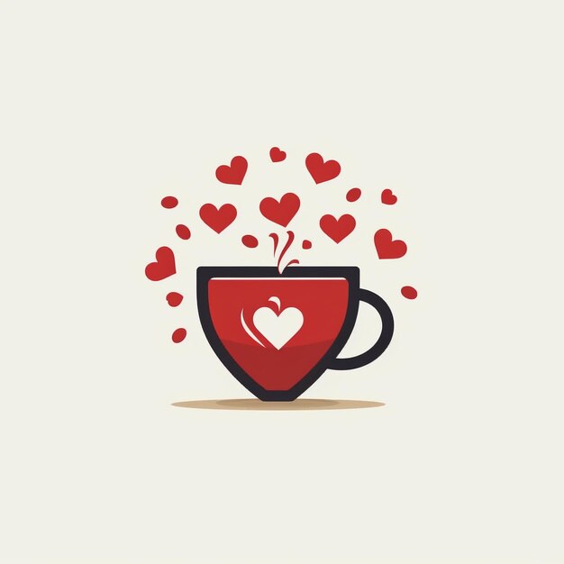 a cup of coffee with a heart on it.