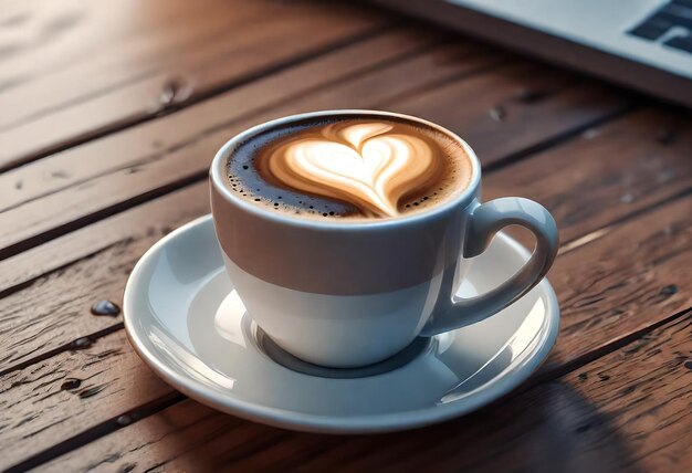 a cup of coffee with a heart on the top