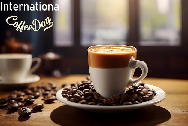 라떼 아트가 있는 커피 한 잔이 Leonardo AI를 생성했습니다.