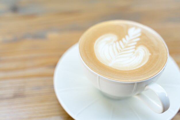 Cup of coffee with latte art