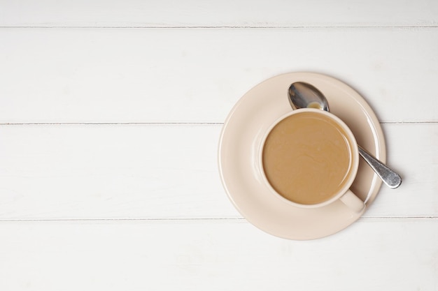 Photo cup of coffee with milk or flat white