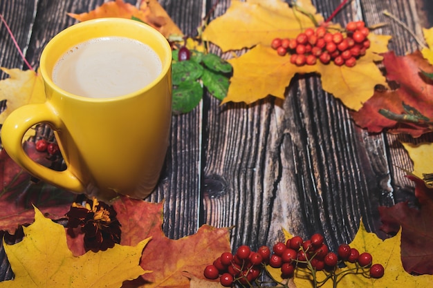 Cup of coffee with milk