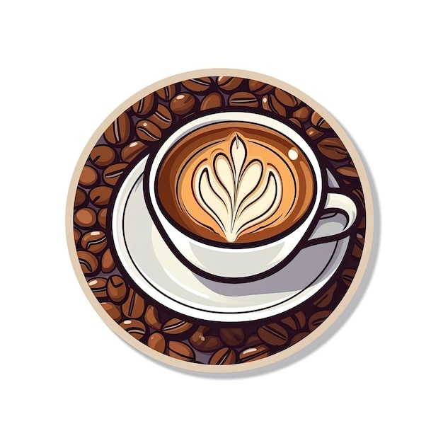  ⁇ 에 커피 콩의 패턴이 있는 커피 컵.
