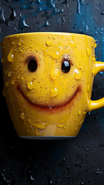 A cup of coffee with a smiley face darktable Chocolate day Valentines Day Valentines week