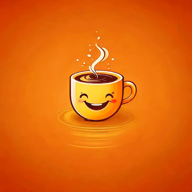 a cup of coffee with a smiley face on it