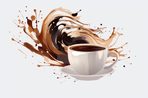 A cup of coffee with a splash of chocolate