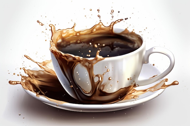 A cup of coffee with a splash of chocolate