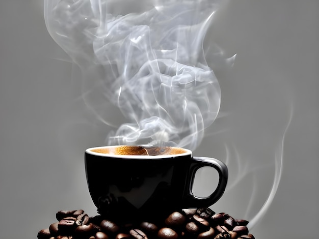 Cup of coffee with steam rising out of it_ai_generated