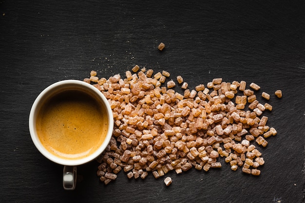 Tazza di caffè con zucchero