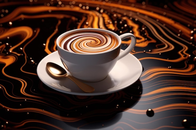 Premium AI Image  a teacup with a foamy foam on the top