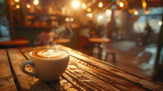 a cup of coffee with a white cappuccino in the background