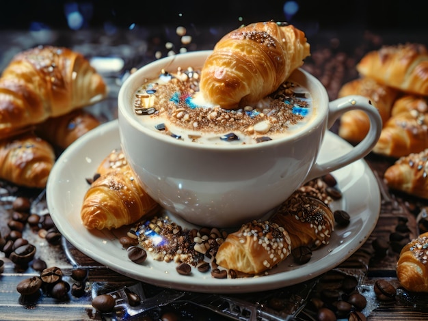 Foto una tazza di caffè con la parola caffè sopra