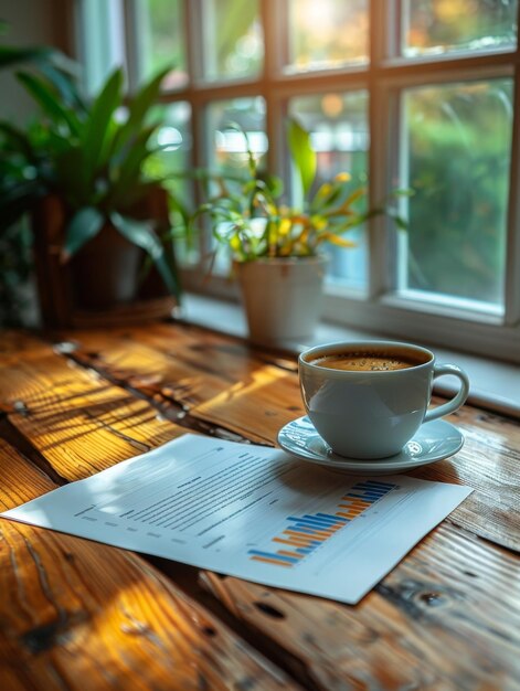 A Cup of Coffee on a Wooden Table