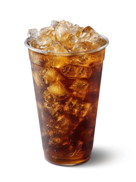 Photo cup of cola with ice